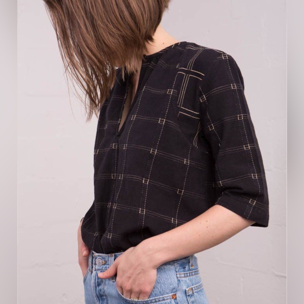 Ace & Jig Hope blouse in Black Magic, size Small